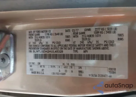 2017 Lincoln Mkc Reserve из США, поврежденный, VIN 5LMTJ3DH2HUL45328